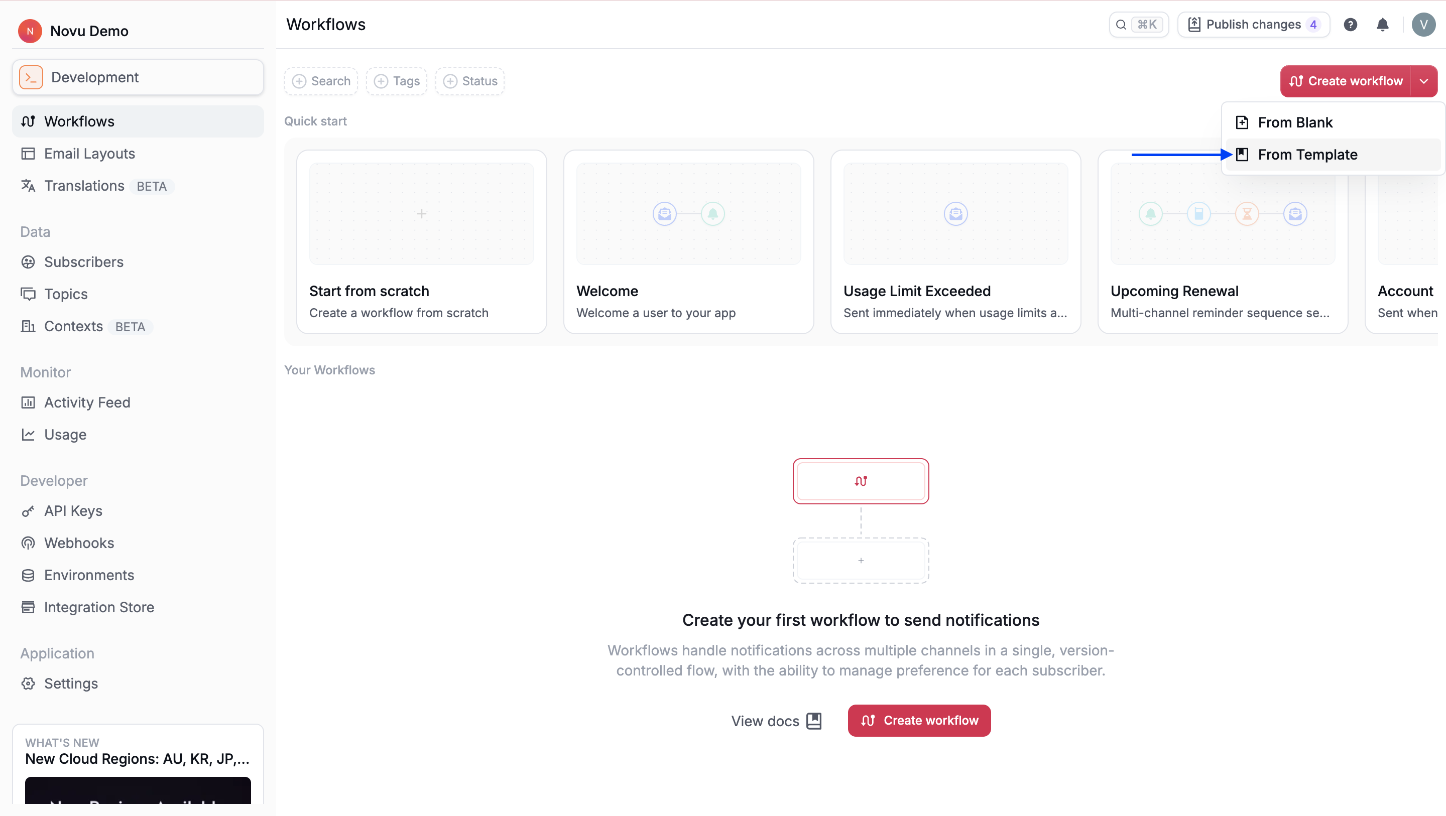 Create from template